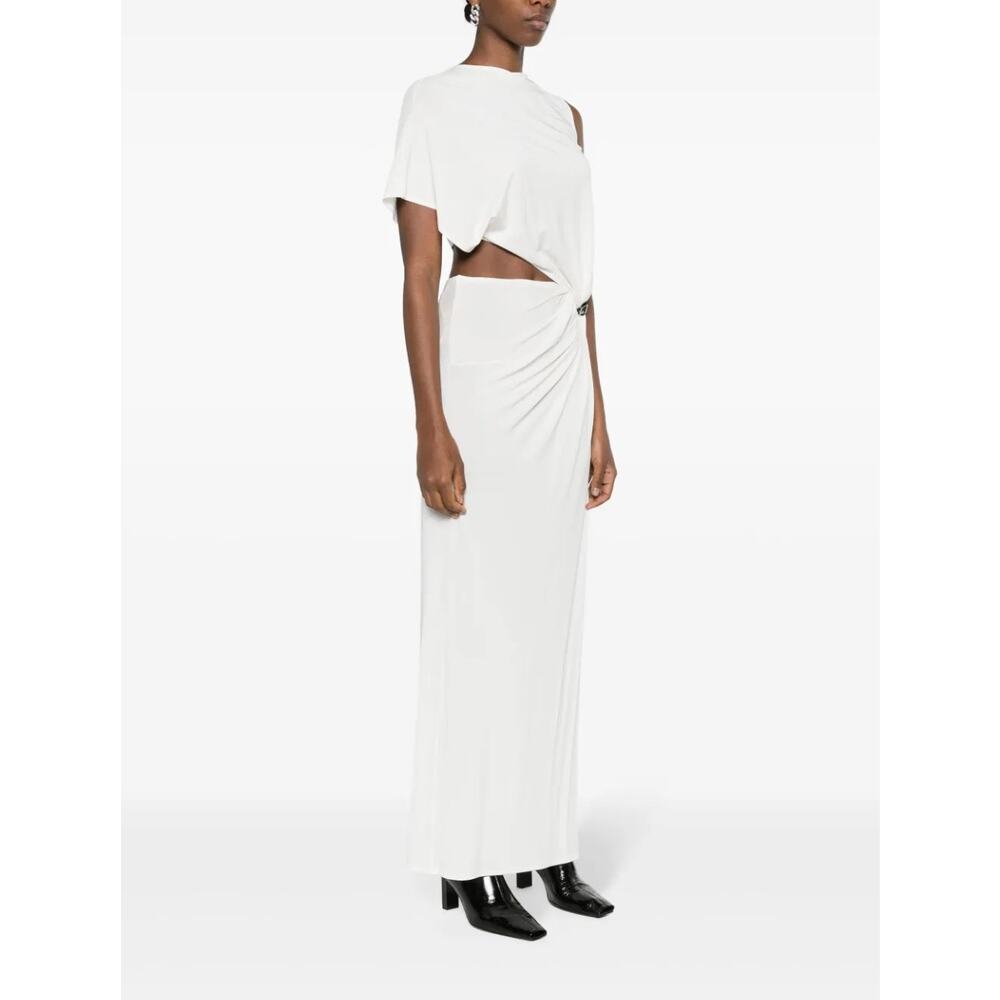 Courrèges Asymmetric Crepe Maxi Dress - White - Goddess - Luxury - Size XS - Picture 2 of 11